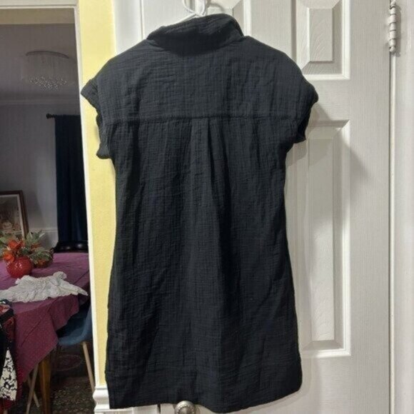 J. Crew Gauze shirt dress xs Beach Goth Grunge mobwife Minimalist Preppy - Picture 7 of 11